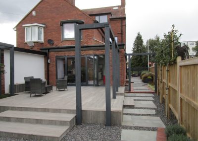 Building and patio extension on residential building