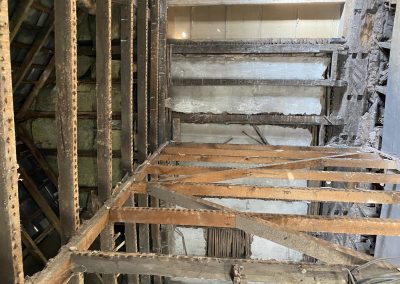 Old wooden structure inside house